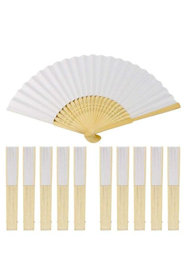 Handheld Folded Fan Bamboo Folding Paper Hand Held Fans for wedding, home decoration and children's