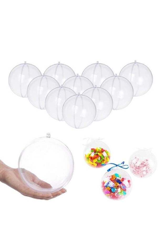 Acrylic Hollow Ball, Clear Plastic Fillable Ornaments Ball, DIY Clear Plastic Balls for New Years P