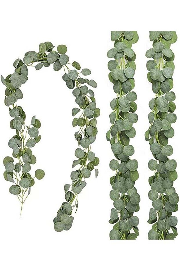 3 Packs Artificial Eucalyptus Leaves Garland Artificial Vines Faux Silver Dollar Greenery Eucalyptu