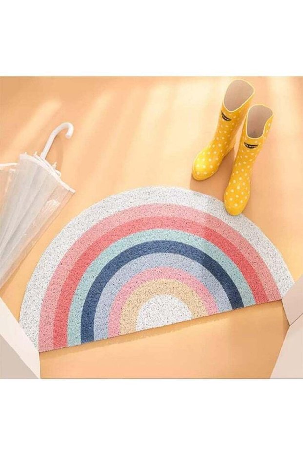 Doormat Rainbow Durable Mat 90x60 cm Non-Slip Flooring Front Door Mat Stain Resistant Carpet Indoor