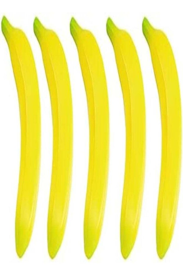 5 Piece Artificial Yellow Bananas Individual Fake Fruit Bananas Artificial Fruit Plastic Bananas Mo