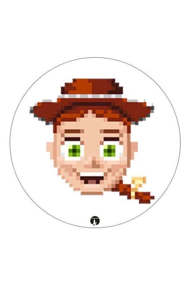 Cartoon Printed Fridge Magnet White/Brown/Beige 5.5cm