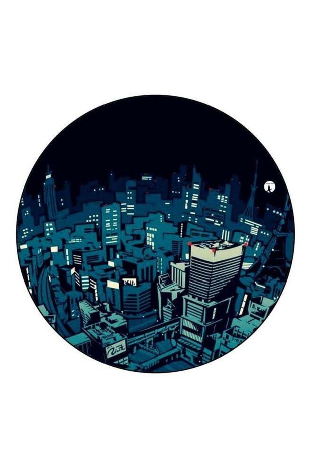 City Printed Fridge Magnet Blue/Black 5.5cm