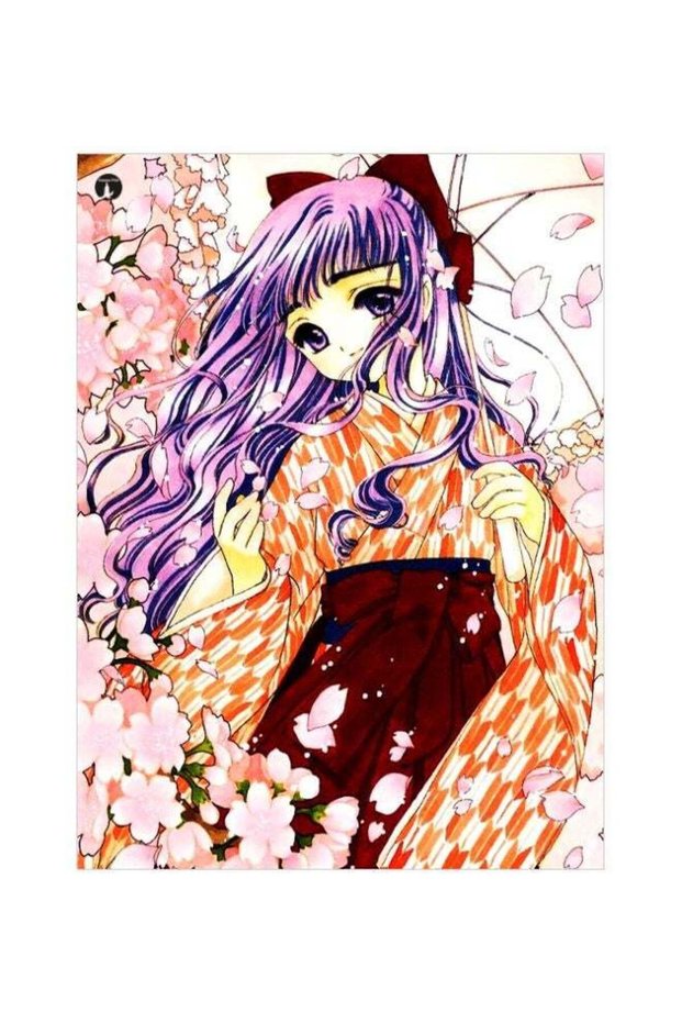 Anime Girl Themed Metallic Plate Red/Pink/Purple 20x15cm