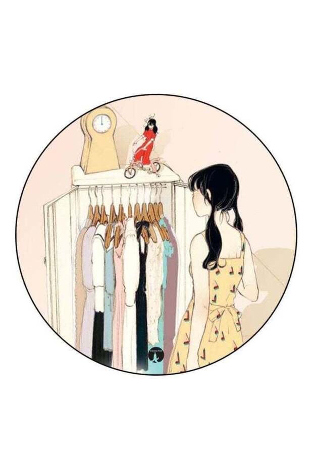 Cartoon Printed Fridge Magnet Beige/Yellow/Red 5.5cm
