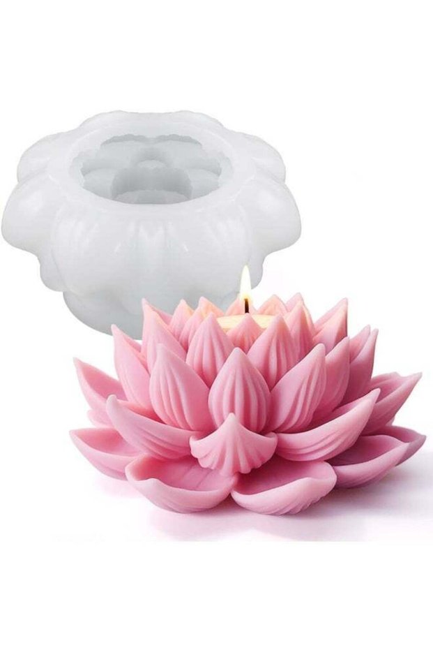 3D Lotus Silicone Mold For Scented Candles, Aromatherapy, Home Decor, Floral Resin Molds, Epoxy, Ce