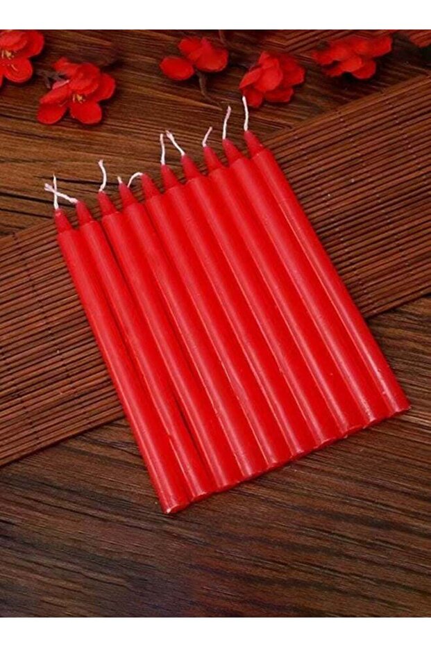 10 Pack Red Taper Candles, Unscented Candles Bulk, Household Lighting Candlesticks, Unscented Strai