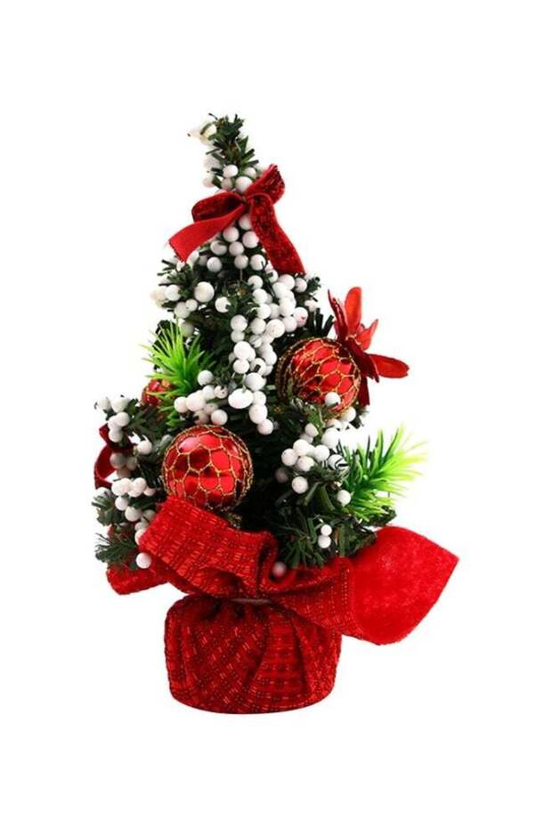 Decorative Tree Red/Green/White 20cm