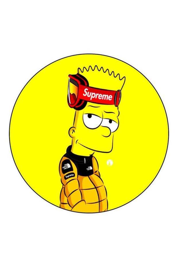 The Simpsons Printed Fridge Magnet Yellow/Orange/Red 5.5cm