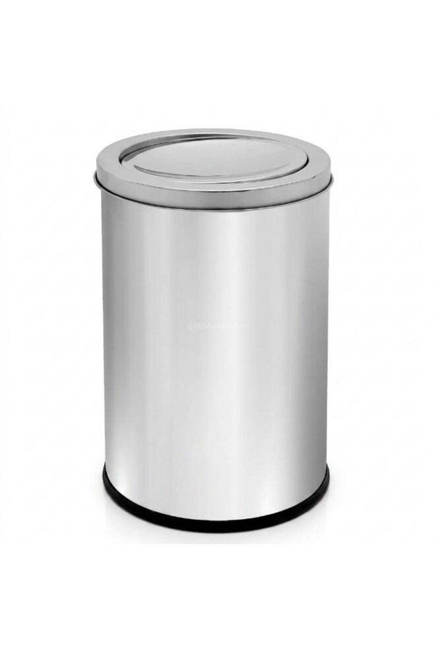 Swing Lid Trash Bin | Brushed Stainless Steel Finish | Detachable Inner Liner | Dustbin for Bathroom, Kitchen, Home & Communal Spaces | 10 Liters
