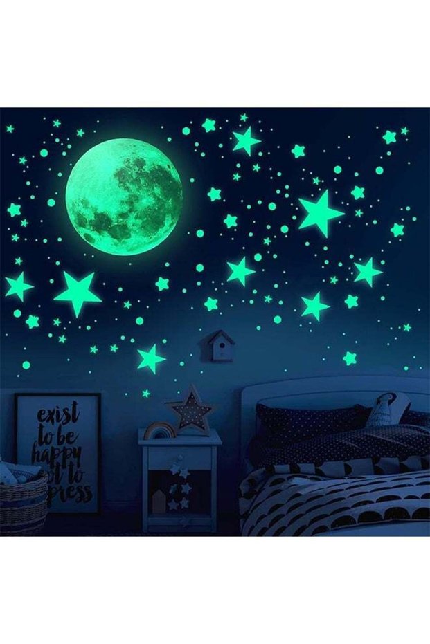 Glow in The Dark Stars for Ceiling, 893PCS Wall Stickers Inculding Moon and Stars Decor, Glow in Th
