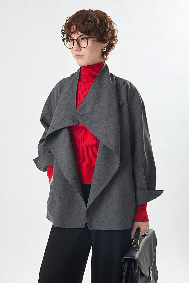 Degaje Collar Pocket Jacket Anthracite