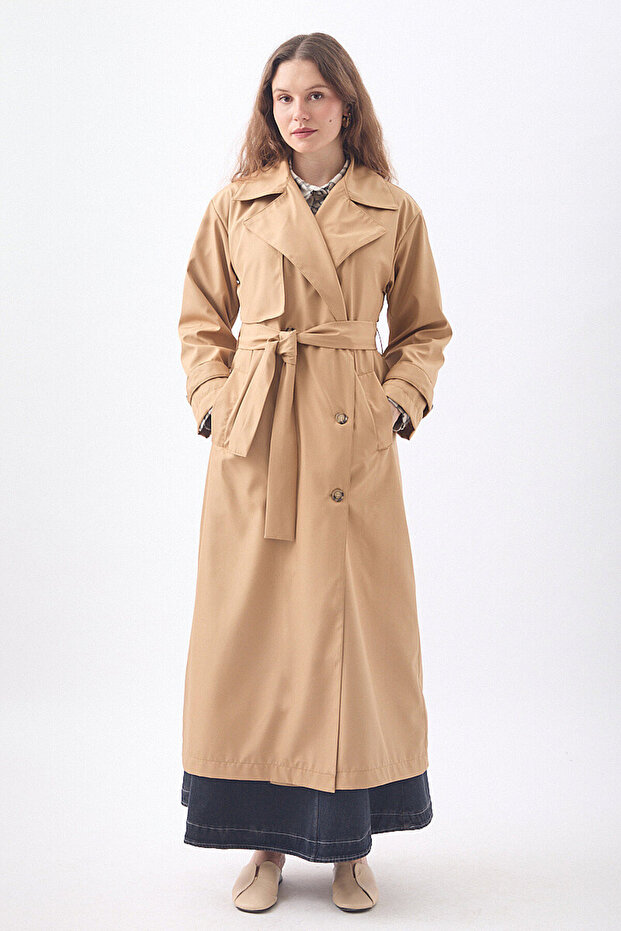 Windbreaker Classic Trench Coat Brown
