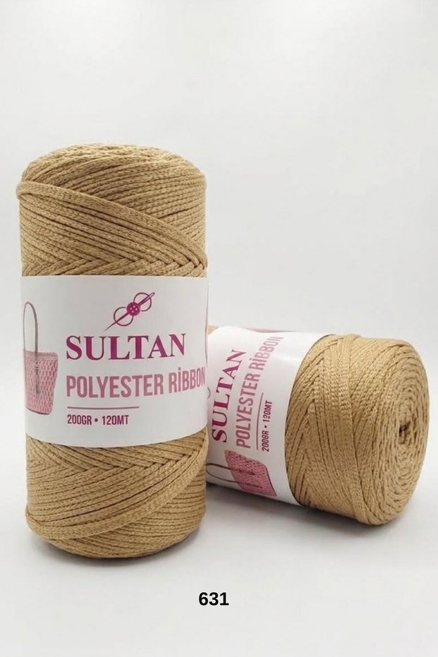 1 Piece Sultan Polyester Ribbon 200 Grams 120 Meters Bag Supla Basket Accessory Knitting Yarn-Color: 631