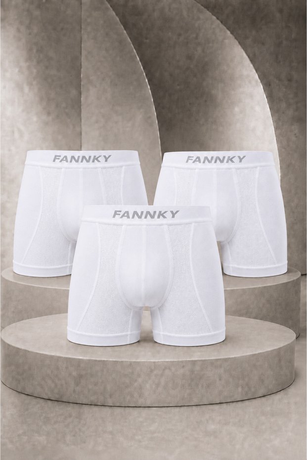 Men's Casual Comfort Daily 3-Piece White Boxer