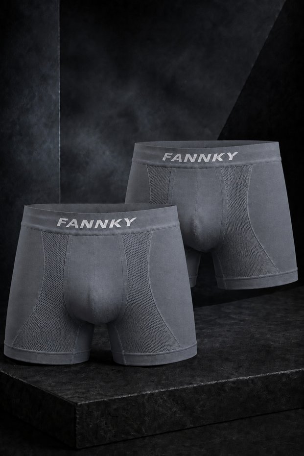 Night Gray Men's Comfortable Flexible Seamless 2-Piece Boxer