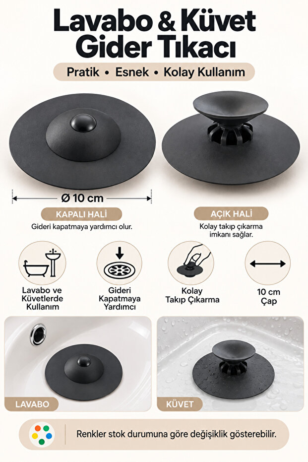 Sink & Bathtub Drain Plug – Kitchen Sink Stopper – Retractable Practical Drain Stopper