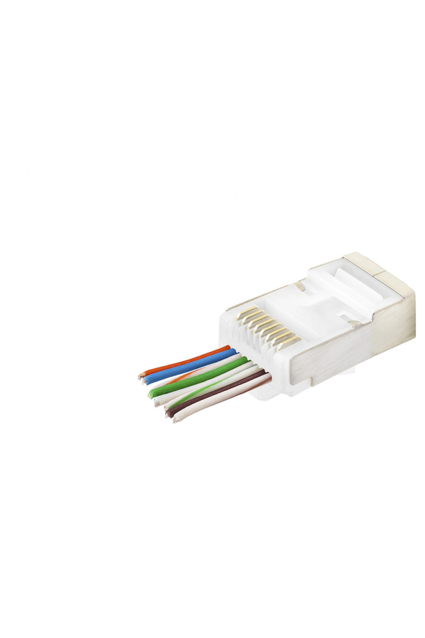 Metal Armored Rj45 Connector Set 100 Pieces Plastic Box