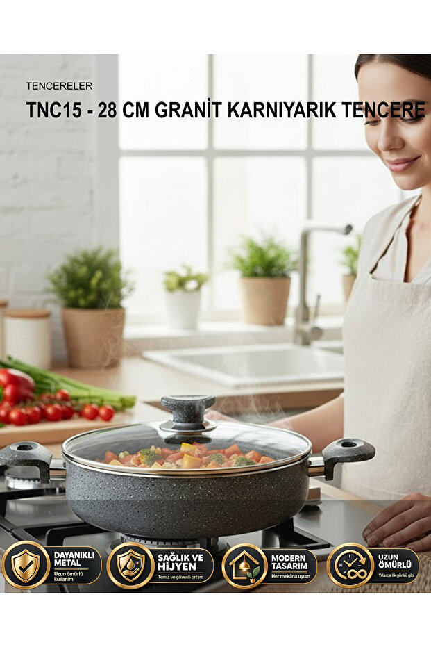 28 cm Granite Karniyarik Pot