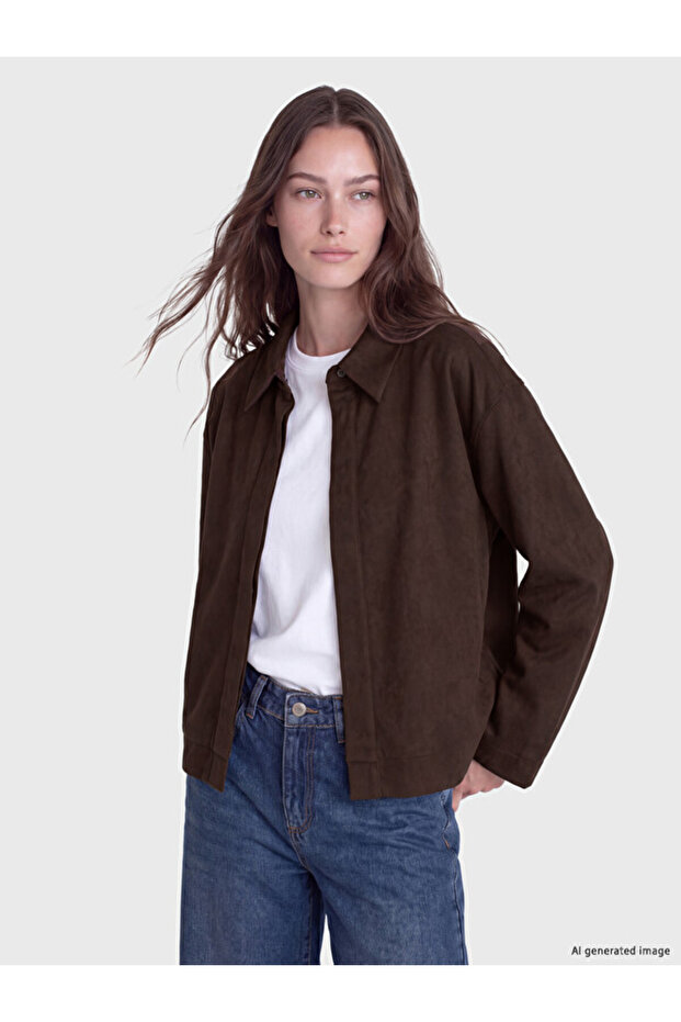 Suede-Look Women's Shirt for Style Enthusiasts from Uzg Store