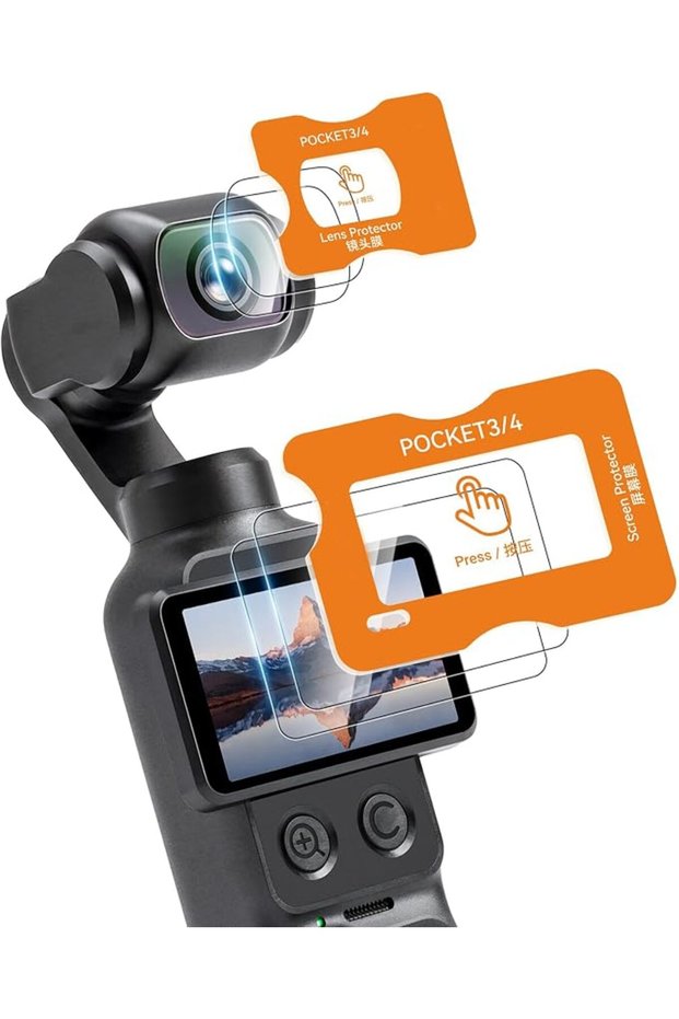 [عبوة 2+2] واقي شاشة من الزجاج المقوى لملحقات DJI Osmo Pocket 4، مع خاصية التركيب التلقائي