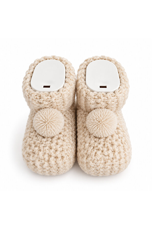 Pompom Knitted Baby Booties