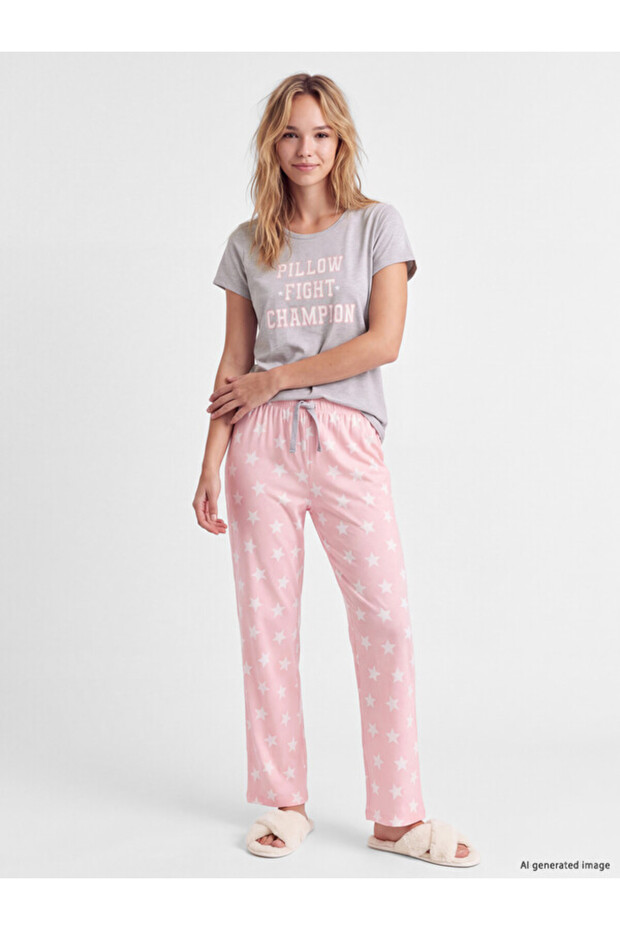Zero Roba Collar Printed Women's Pajama Set for Style Enthusiasts from Uzg Store