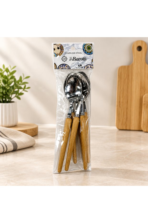 Metal Small Spoon with Wooden Handle