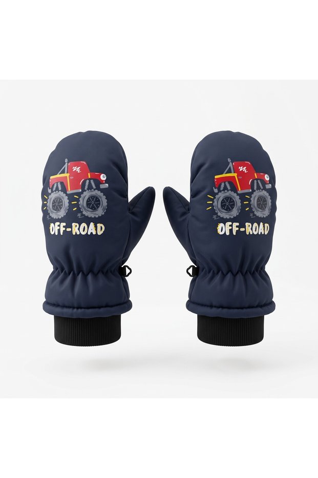 3-6 Years Old Children's Fleece Snow Gloves Cold and Windproof Ski Gloves
