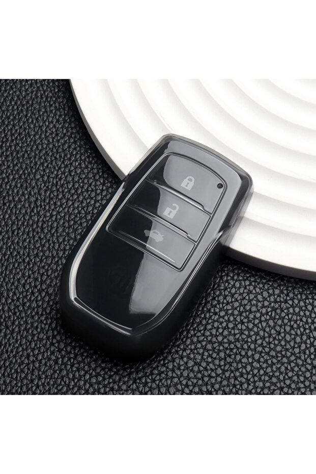 Toyota Compatible Corolla Transparent Remote Control Case''''Suitable for Models with Logo on Front''''