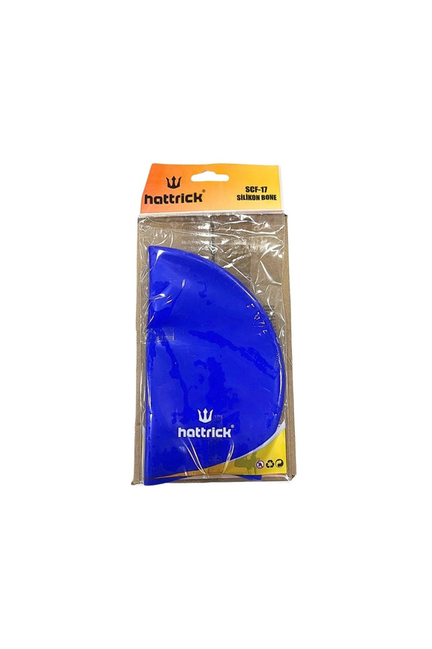 Blue silicone swimmer's cap