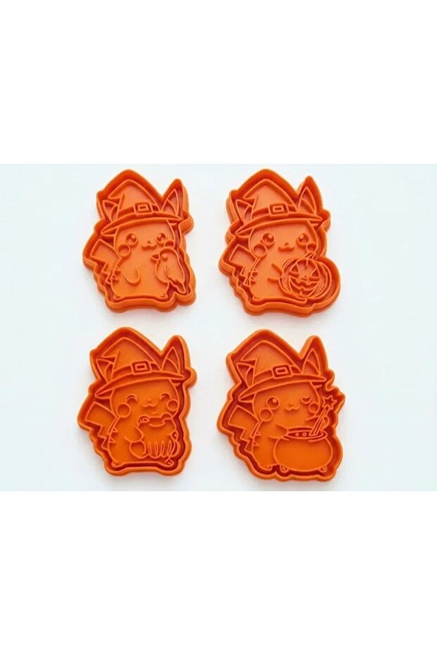 Set of 4 Pikachu Halloween Cookie Molds Pikachu 4 Patterns 4 Cutters