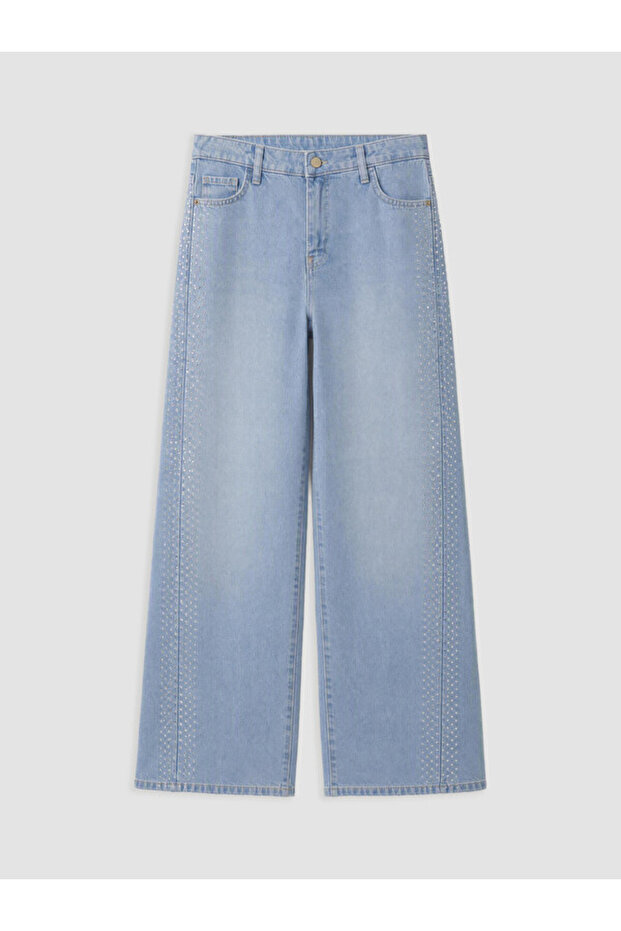 Stoned Wide-Leg Jeans for Style Enthusiasts from Uzg Store