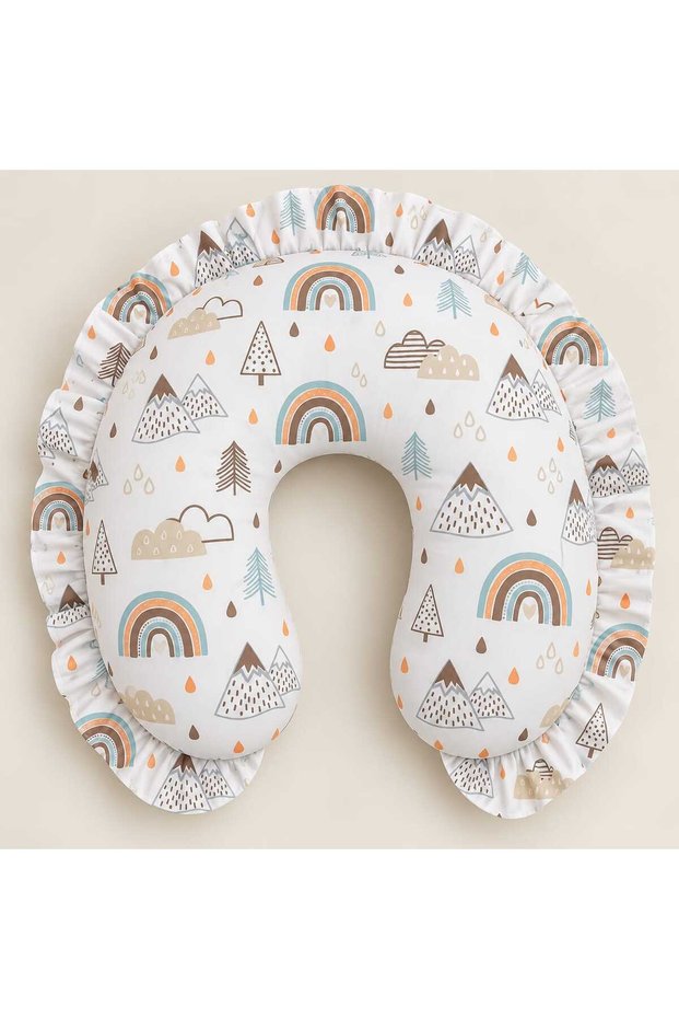 Frilly Breastfeeding Pillow and Support Cushion 100% Cotton Fabric