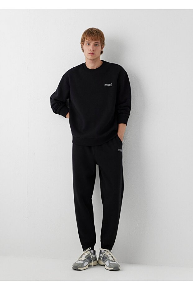 Logo Printed Regular Waistband, Regular Straight, Elasticated Hem Men's Sweatpants.