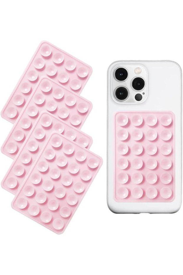 Removable and Attachable Double-Sided Suction Cup Silicone Phone Holder Removable Mirror Glass Tile Fixer Phone Stand Attachment Suction Cup Phone Holder