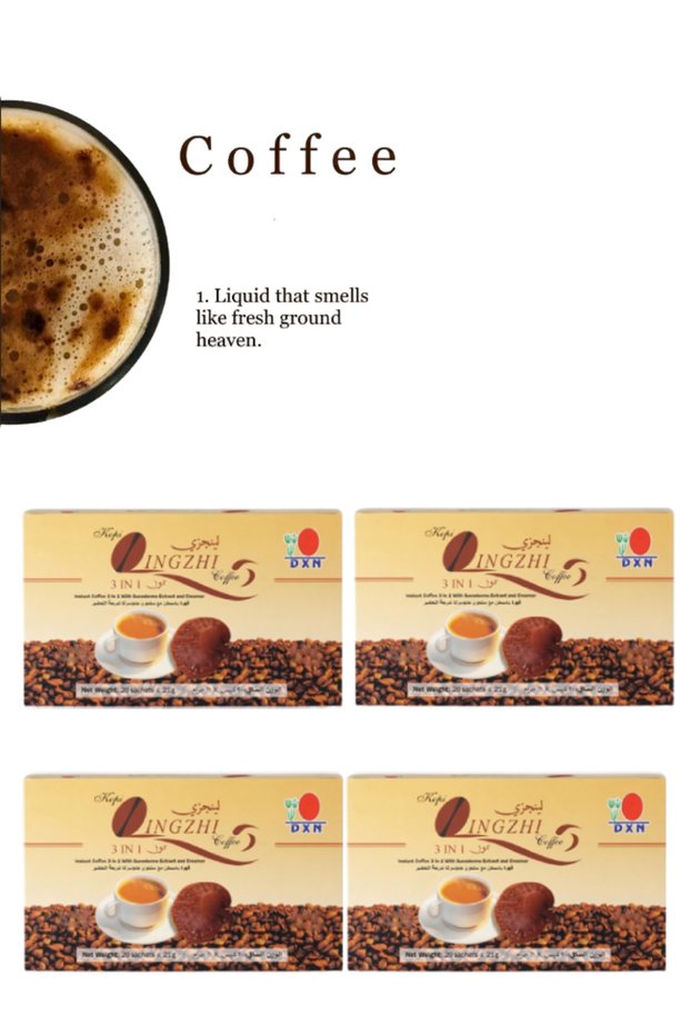 4 قطع من قهوة لينغزي سريعة التحضير 3 في 1 مع الجانوديرما، 20 كيس