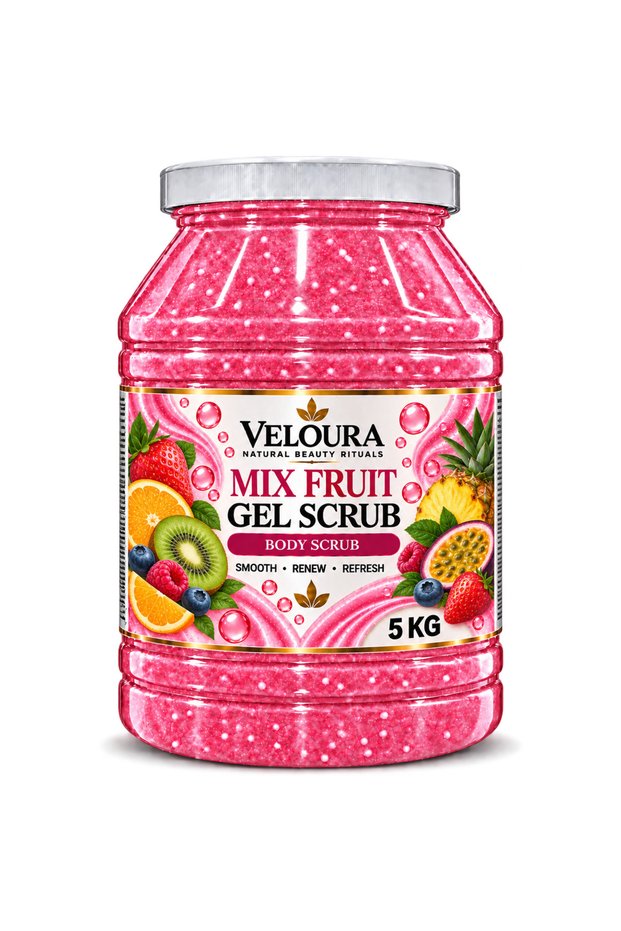 MIX FRUIT GEL SCRUB 5KG – REFRESHING EXFOLIATING BODY SCRUB FOR HANDS, FEET & BODY