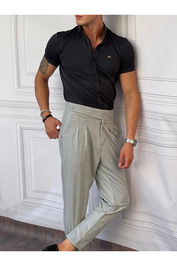 Slimfit Mercerized Cotton Short Sleeve Shirt