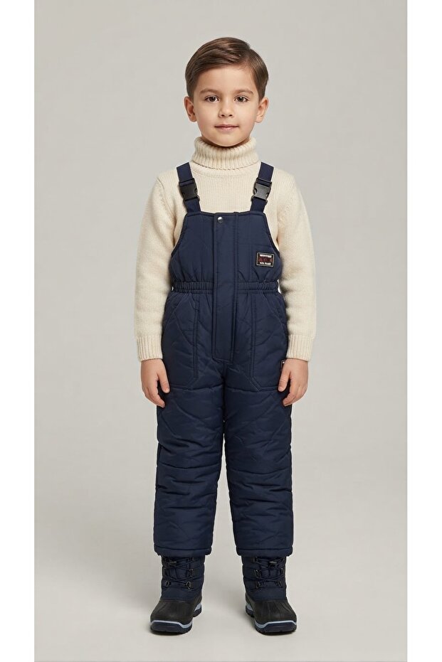 Boy's Strappy Overalls with Fleece 4/7 Years