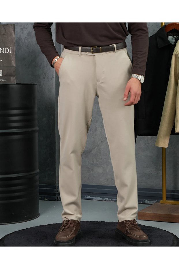 High Quality Cotton Lycra Slim Fit Fabric Trousers