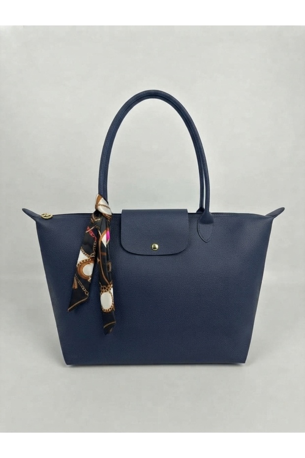 Women's Scarf Shoulder Bag | Textured Zippered Daily Bag (35X25 cm)