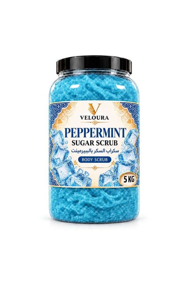 PEPPERMINT SUGAR SCRUB 5KG – REFRESHING EXFOLIATING BODY SCRUB FOR HANDS, FEET & BODY