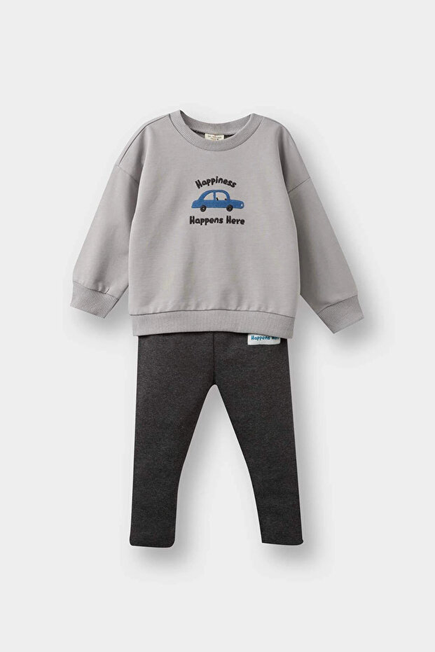 Baby Boy 2-Piece Set Vehicle Printed Sweatshirt