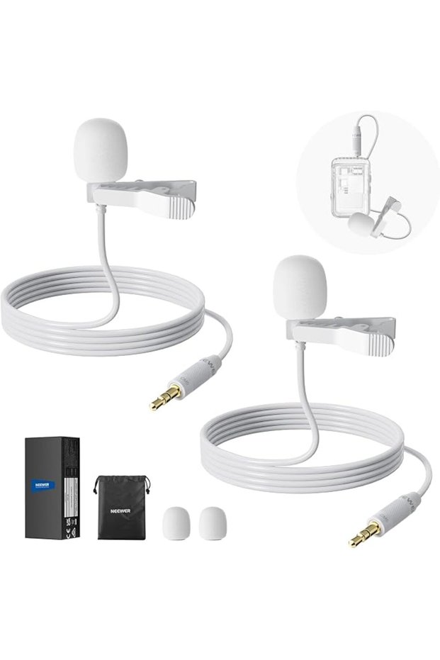ميكروفون لافالير (2 قطعة) متوافق مع Rode Wireless GO II 2 و DJI Wireless Mic Trans