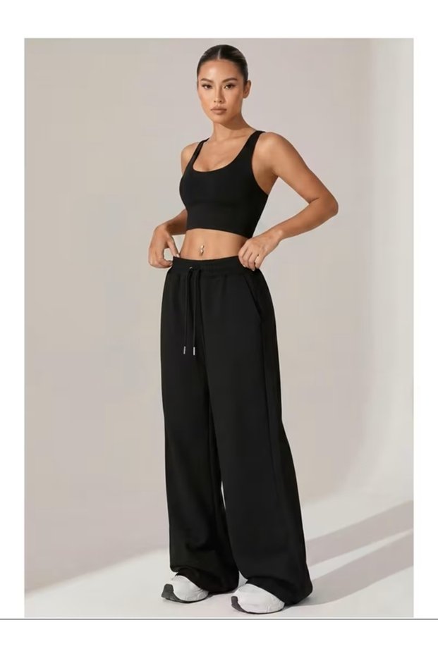 Women's Oversize 3-Strand Drawstring Baggy Jogger Sweatpants