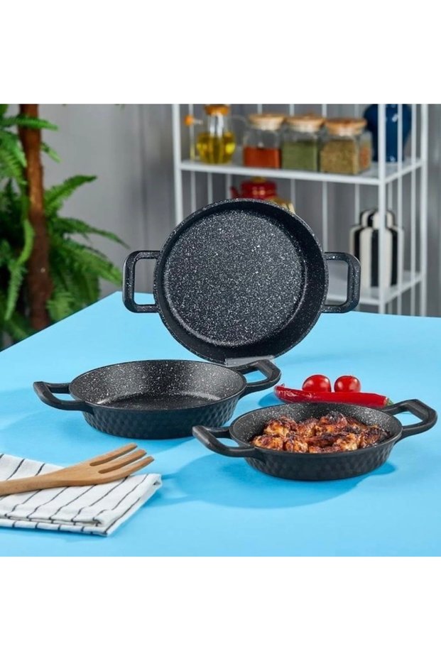 Taç Triton 3-Piece Cast Iron Pan Set 18-20-22 cm