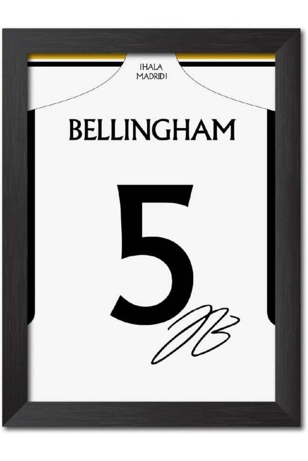TenorArts Jude Bellingham Poster Frame Madrid Jersey Laminated Photo Print with Signature Framed Pa
