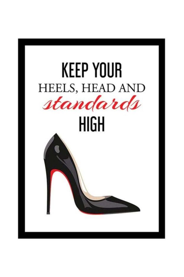 Quotes Poster With Frame Black/White/Red 40x55cm