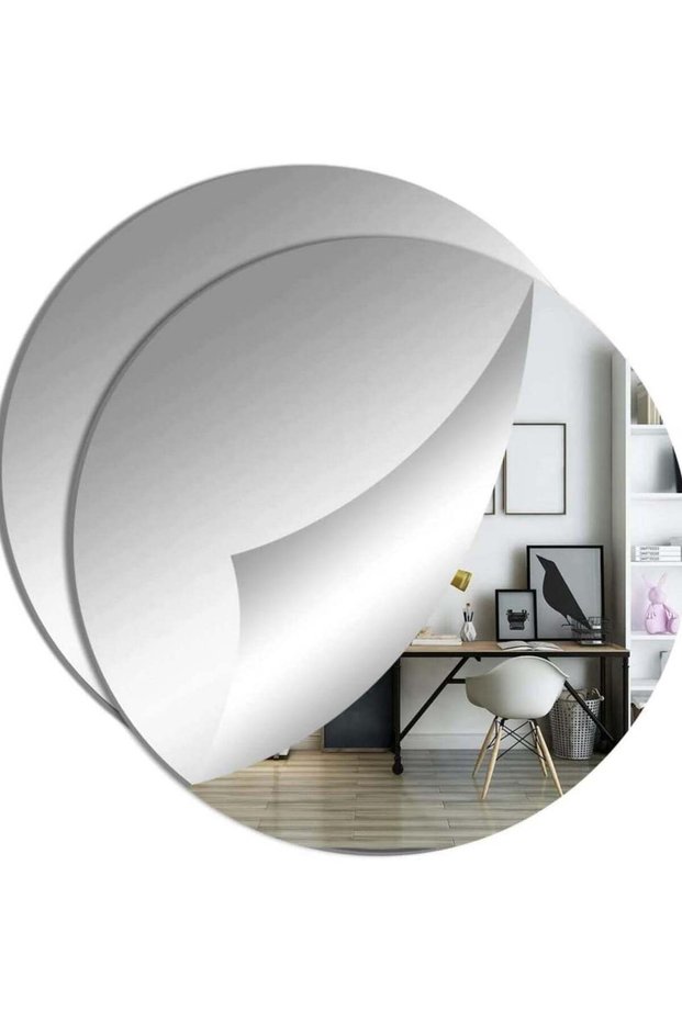 2PCS Round Mirror Wall Sticker,Acrylic Wall Mirror ,Frameless Decoration Wall Mirror,for Bathroom,